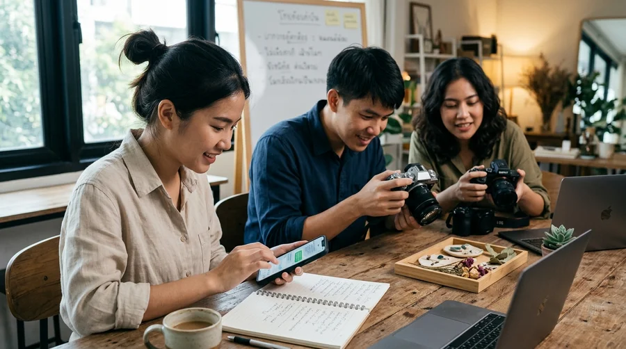 ตัวอย่างคอนเทนต์ขายของรายวันสำหรับธุรกิจจริง ร้านค้า บริการ และ SME ใช้ AI