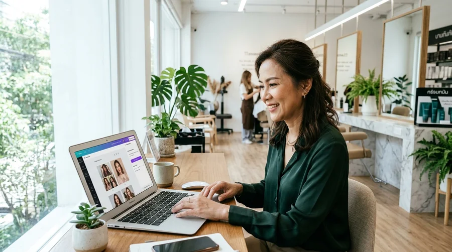 FastContent ช่วยทำคอนเทนต์ร้านเสริมสวย บทความ SEO รูปโฆษณา แคปชั่นโซเชียล