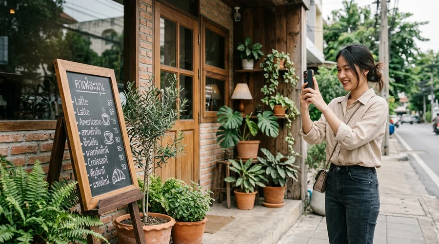 บรรยากาศหน้าร้านกาแฟที่ช่วยให้เกิดการบอกต่อและรีวิว