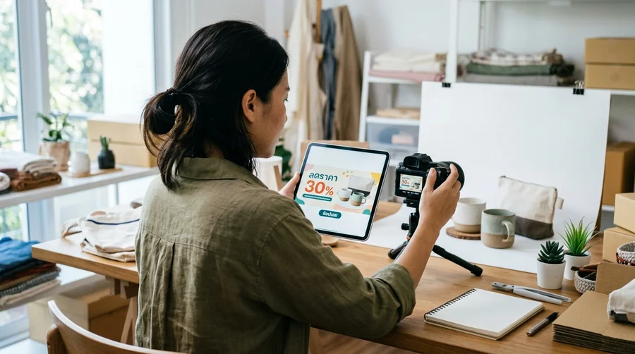 ตัวอย่างงานแบนเนอร์สำหรับร้านค้าออนไลน์ที่ใช้ ai ทำแบนเนอร์